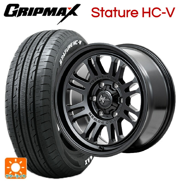 トヨタ ハイエース(200系)用 215/65R16 109/107S グリップマックス スタチャーHCV ホワイトレター エムアイディー ナイトロパワー M16 アサルト セミグロスブラック 新品サマータイヤホイール 4本セット