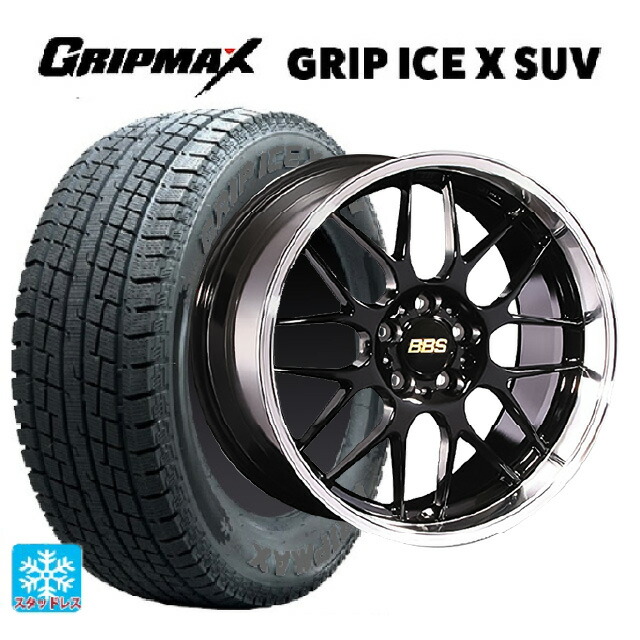 トヨタ bZ4X(11/15系)用 2023年製 235/60R18 107H XL グリップマックス グリップアイスX SUV ブラックレター # BBS RG-R BKD 新品スタッドレスタイヤホイール 4本セット