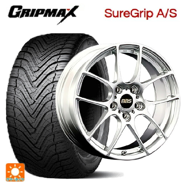 スバル フォレスター(SL系)用 225/55R18 98W グリップマックス シュアグリップ A/S ブラックレター BBS RF DS 新品オールシーズンタイヤホイール 4本セット
