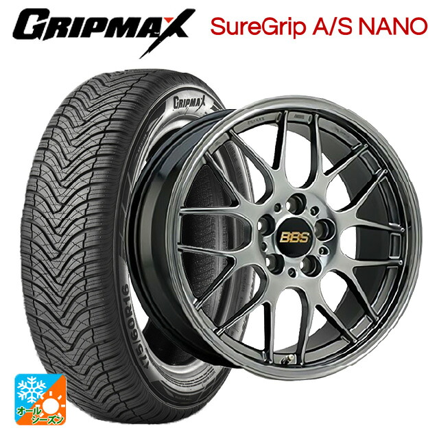 トヨタ アルファード(30系)用 225/60R17 99V グリップマックス シュアグリップ A/S ナノ ブラックレター BBS RG-R DB 新品オールシーズンタイヤホイール 4本セット