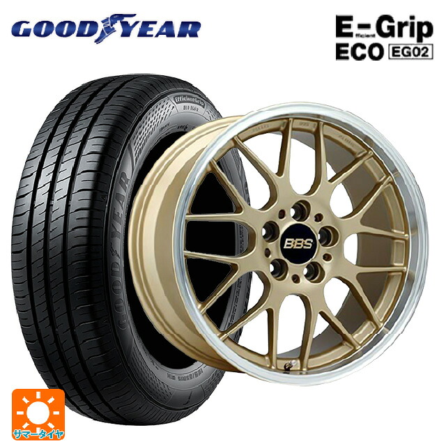 スバル レヴォーグ(VN系)用 215/50R17 91V グッドイヤー エフィシェントグリップ エコ EG02 BBS RG-R GLD 新品サマータイヤホイール 4本セット