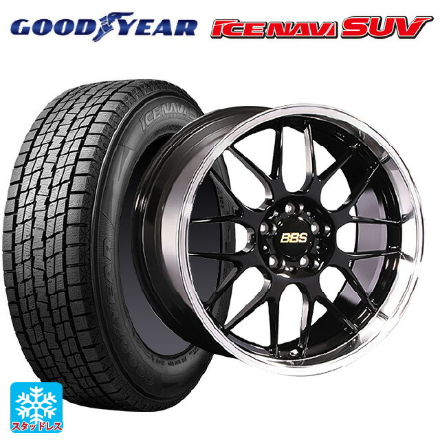 マツダ CX-80(KL5/KL3系)用 2025年製 235/60R18 107Q XL グッドイヤー アイスナビ SUV BBS RG-R BKD 新品スタッドレスタイヤホイール 4本セット