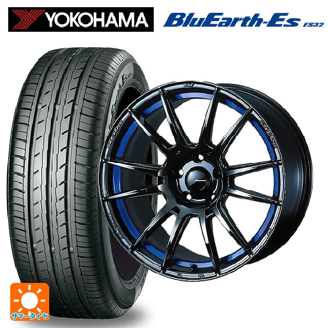 195/60R17 90H ヨコハマ ブルーアースEs ES32 ウェッズ ウェッズスポーツ SA62R BLC2 17-6.5J 国産車用 サマータイヤホイール4本セット