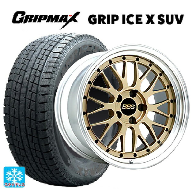 スバル レガシィアウトバック(BS系)用 225/55R18 102H XL グリップマックス グリップアイスX SUV ブラックレター # BBS LM GL-SLD 新品スタッドレスタイヤホイール 4本セット