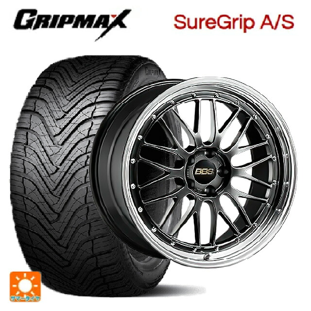 スバル フォレスター(SL系)用 225/55R18 98W グリップマックス シュアグリップ A/S ブラックレター BBS LM DB-BKBD 新品オールシーズンタイヤホイール 4本セット