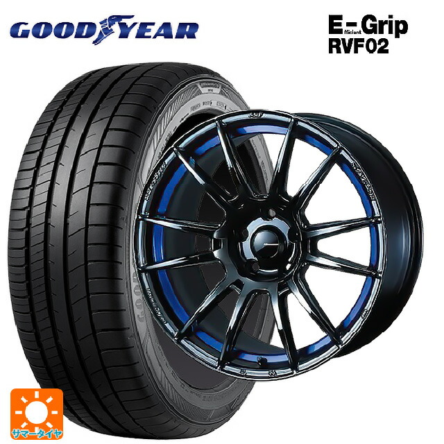 ニッサン ノートオーラ(E13)用 205/50R17 93V XL グッドイヤー エフィシェントグリップ RVF02 ウェッズ ウェッズスポーツ SA62R # BLC2 新品サマータイヤホイール 4本セット