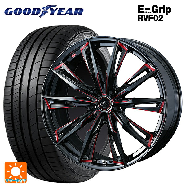 225/40R19 93W XL グッドイヤー エフィシェントグリップ RVF02 ウェッズ レオニス GX BK/SC(RED) 19-8J 国産車用 サマータイヤホイール4本セット