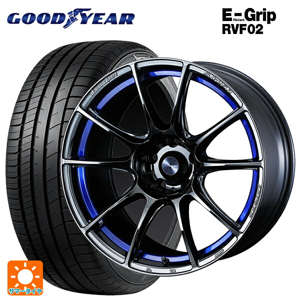 スバル レヴォーグ(VN系)用 225/45R18 95W XL グッドイヤー エフィシェントグリップ RVF02 ウェッズ ウェッズスポーツ SA25R BLC2 新品サマータイヤホイール 4本セット