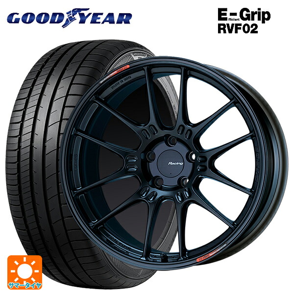 トヨタ プリウス(60系)用 225/45R19 96W XL グッドイヤー エフィシェントグリップ RVF02 エンケイ レーシング GTC02 マットブラック 新品サマータイヤホイール 4本セット