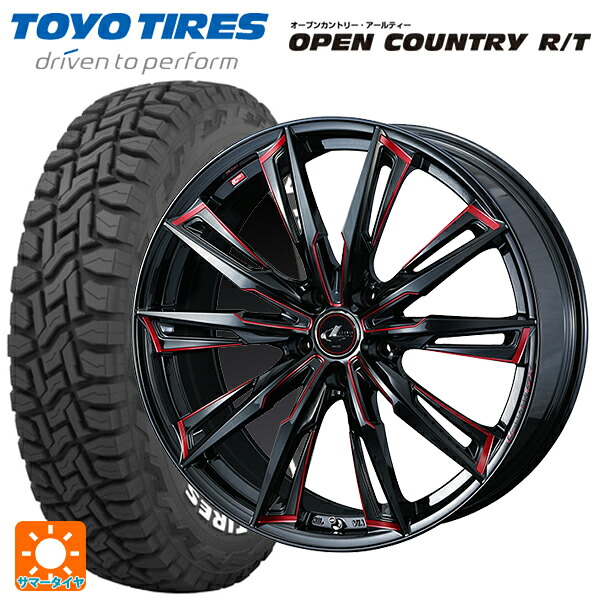 ミツオカ バディ()用 225/60R18 100Q トーヨー オープンカントリー RT ホワイトレター ウェッズ レオニス GX BK/SC(RED) 新品サマータイヤホイール 4本セット