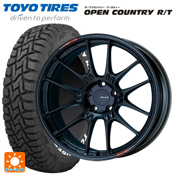 スバル レガシィアウトバック(BS系)用 225/60R18 100Q トーヨー オープンカントリー RT ホワイトレター エンケイ レーシング GTC02 マットブラック 新品サマータイヤホイール 4本セット