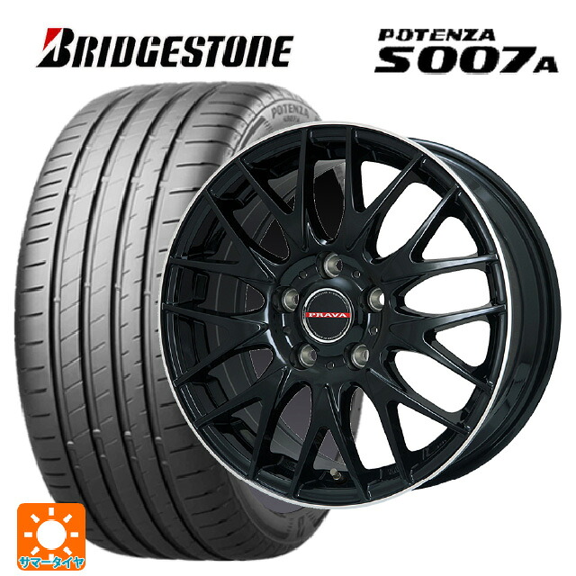 トヨタ ヤリス(10系)用 205/50R16 87V ブリヂストン ポテンザ S007A 正規品 ビックウェイ レイシーン プラバ 9M Jr2 GBK/ﾘﾑP 新品サマータイヤホイール 4本セット｜タイヤホイール専門店コニシタイヤ