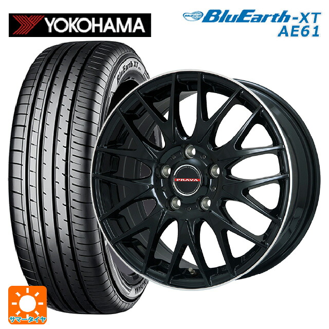 トヨタ ライズ(A200/A210)用 195/65R16 92H ヨコハマ ブルーアースXT AE61 # ビックウェイ レイシーン プラバ 9M Jr2 GBK/リムP 新品サマータイヤホイール 4本セット|タイヤホイール専門店コニシタイヤ