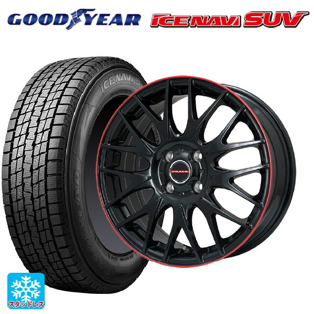 2025年製 215/70R16 100Q グッドイヤー アイスナビ SUV ビックウェイ レイシーン プラバ 9M Jr2 GBK/RDﾘﾑ 16-6.5J 国産車用 スタッドレスタイヤホイール4本セット