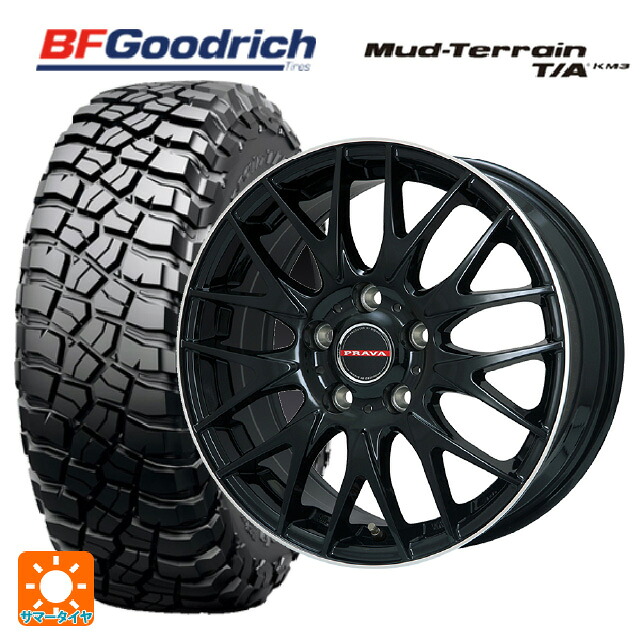 225/75R16 115/112Q BFグッドリッチ マッドテレーン TA KM3 ブラックレター 正規品 ビックウェイ レイシーン プラバ 9M Jr2 GBK/リムP 16-6.5J 国産車用 サマータイヤホイール4本セット|タイヤホイール専門店コニシタイヤ