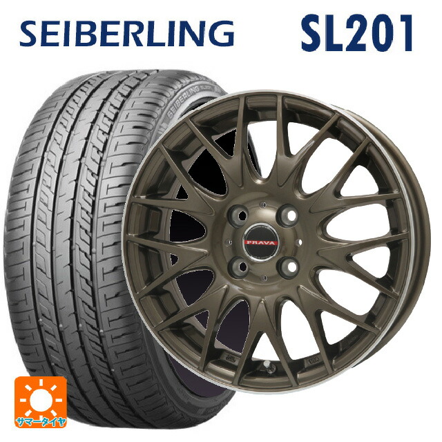 165/45R16 74V XL セイバーリング セイバーリング SL201(ブリヂストン工場生産） ビックウェイ レイシーン プラバ 9M Jr2 BR/P 16-5J 国産車用 サマータイヤホイール4本セット