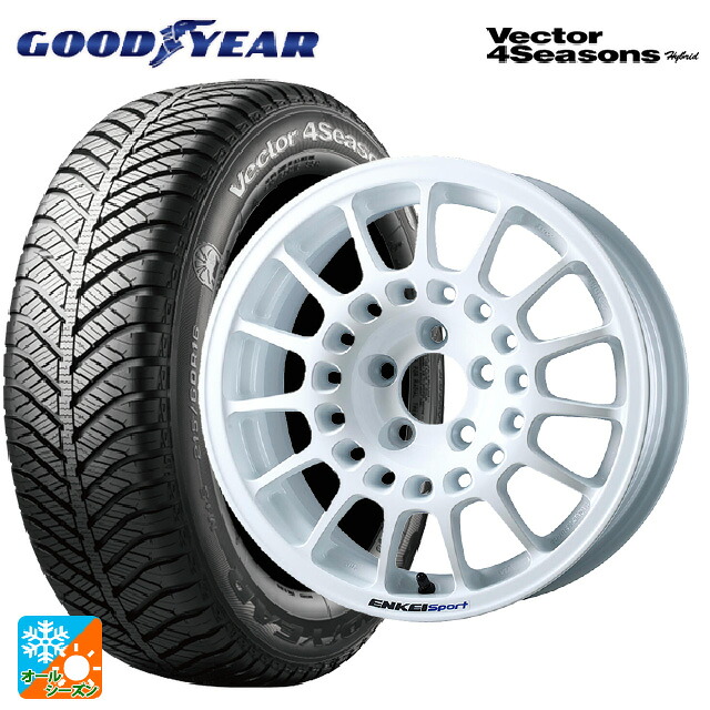 185/65R15 88H グッドイヤー ベクターフォーシーズンズ ハイブリッド エンケイ エンケイスポーツ RC-G5 White 15-6.5J 国産車用 オールシーズンタイヤホイール4本セット