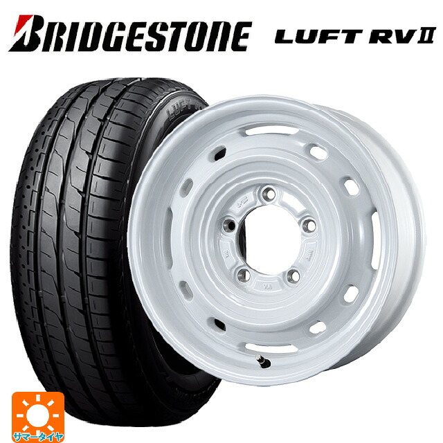 215/65R16 98H ブリヂストン ルフトRV2(日本製) 正規品 # トピー ランドフット XFG WH 16-6J 国産車用 サマータイヤホイール4本セット