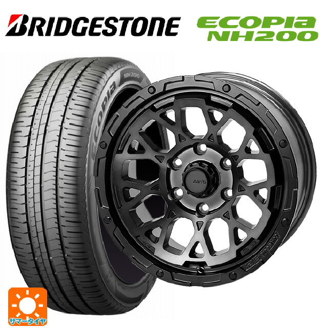 215/45R17 91W XL ブリヂストン エコピア NH200 正規品 4×4エンジニアリング エアーG ロックス ゴーストエディション ゴーストエディション 17-7J 国産車用 サマータイヤホイール4本セット