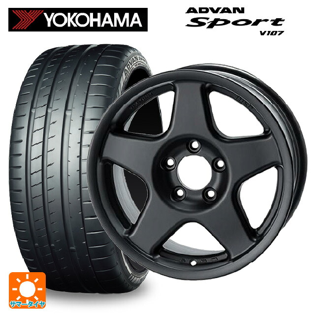 205/45R17 88W XL ヨコハマ アドバンスポーツ V107 正規品 4×4エンジニアリング ブラッドレーV マットブラック 17-7J 国産車用 サマータイヤホイール4本セット