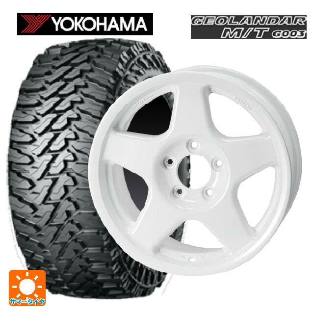 トヨタ ランドクルーザー70(GDJ76W)用 265/75R16 123/120Q ヨコハマ ジオランダー M/T G003 正規品 4×4エンジニアリング ブラッドレーV パールホワイト 新品サマータイヤホイール 5本セット
