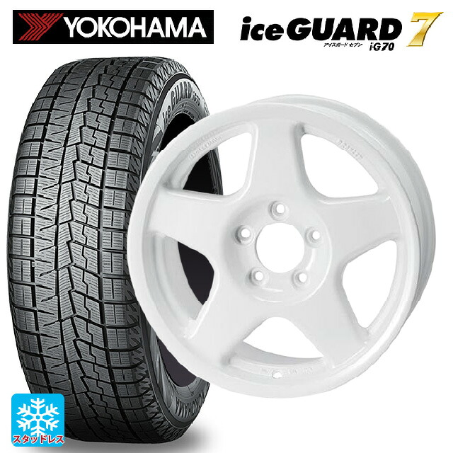 2025年製 215/60R16 95Q ヨコハマ アイスガード7(IG70) 4×4エンジニアリング ブラッドレーV パールホワイト 16-7J 国産車用 スタッドレスタイヤホイール4本セット