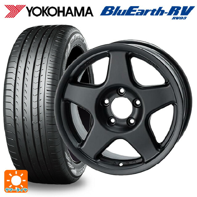 215/60R17 96H ヨコハマ ブルーアース RV03 4&times;4エンジニアリング ブラッドレーV マットブラック 17-7J 国産車用 サマータイヤホイール4本セット｜タイヤホイール専門店コニシタイヤ