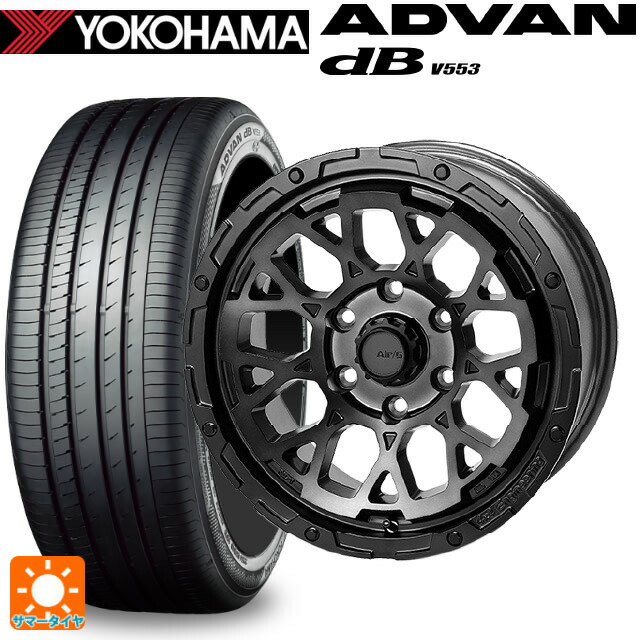 215/45R17 91W XL ヨコハマ アドバンデシベル V553 正規品 4×4エンジニアリング エアーG ロックス ゴーストエディション ゴーストエディション 17-7J 国産車用 サマータイヤホイール4本セット|タイヤホイール専門店コニシタイヤ