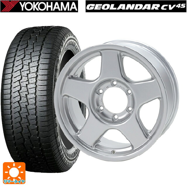 215/65R16 98H ヨコハマ ジオランダー CV G058 正規品 4×4エンジニアリング ブラッドレーV ブライトシルバー 16-6J 国産車用 サマータイヤホイール4本セット