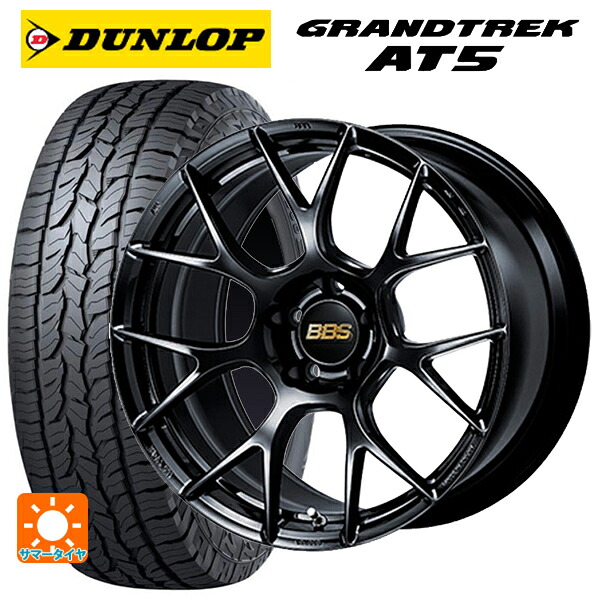 トヨタ bZ4X(11/15系)用 235/60R18 103H ダンロップ グラントレックAT5 ブラックレター BBS RE-V7 BK 新品サマータイヤホイール 4本セット