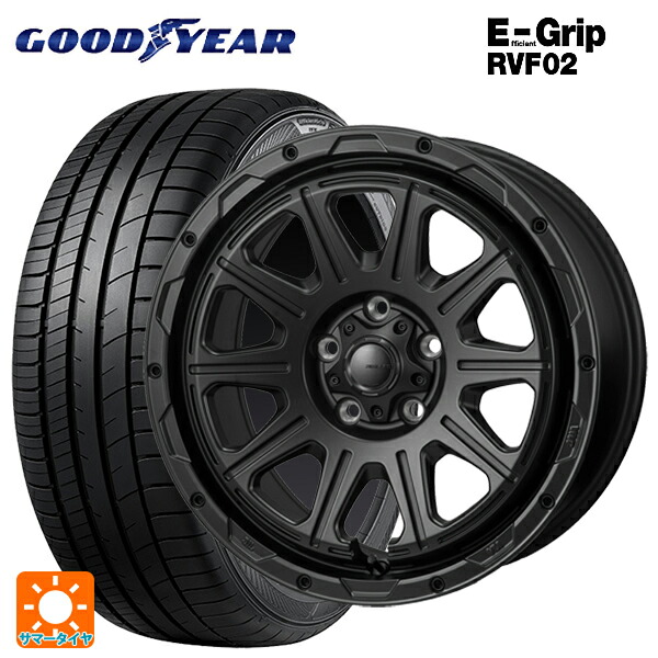 215/60R16 95H グッドイヤー エフィシェントグリップ RVF02 ジャパン三陽 ハイブロック レグルス サテンブラック 16-7J 国産車用 サマータイヤホイール4本セット