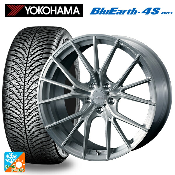 ホンダ ヴェゼル(RV系)用 225/50R18 99W XL ヨコハマ ブルーアース4S AW21 # ウェッズ エフゼロ FZ-1 BRUSHED 新品オールシーズンタイヤホイール 4本セット