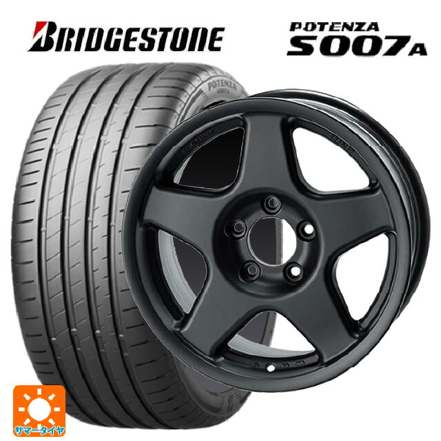 215/55R17 94W ブリヂストン ポテンザ S007A 正規品 4×4エンジニアリング ブラッドレーV マットブラック 17-7J 国産車用 サマータイヤホイール4本セット