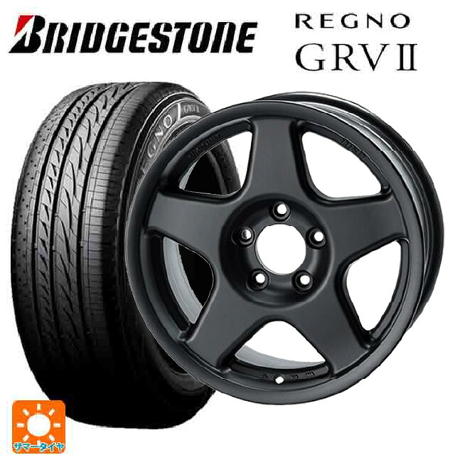 195/60R16 89H ブリヂストン レグノ GRV2 正規品（限定） 4×4エンジニアリング ブラッドレーV マットブラック 16-7J 国産車用 サマータイヤホイール4本セット