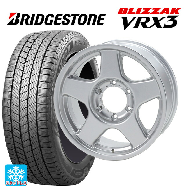 スズキ ジムニーノマド(JC74W)用 215/70R16 100Q ブリヂストン ブリザック VRX3 正規品 4×4エンジニアリング ブラッドレーV ブライトシルバー 新品スタッドレスタイヤホイール 5本セット
