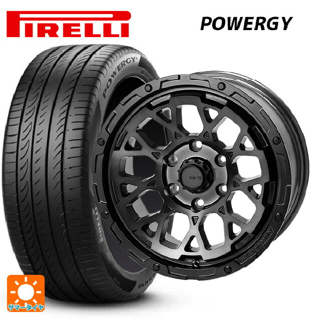 215/55R17 94V ピレリ パワジー 正規品 4×4エンジニアリング エアーG ロックス ゴーストエディション ゴーストエディション 17-7J 国産車用 サマータイヤホイール4本セット|タイヤホイール専門店コニシタイヤ