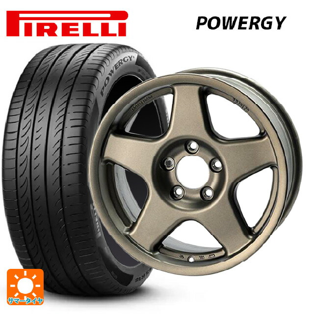 215/60R16 99V XL ピレリ パワジー 正規品 4×4エンジニアリング ブラッドレーV マットブロンズ 16-7J 国産車用 サマータイヤホイール4本セット