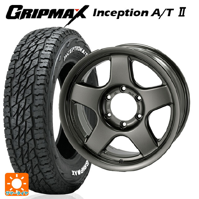 スズキ ジムニー(64系)用 175/80R16 91S グリップマックス インセプション A/T2 ホワイトレター 4×4エンジニアリング ブラッドレーV マットガンメタリック 新品サマータイヤホイール 4本セット 107,718円