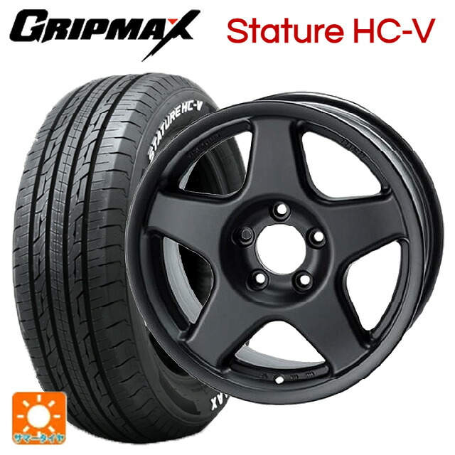 215/65R16 109/107S グリップマックス スタチャーHCV ホワイトレター 4×4エンジニアリング ブラッドレーV マットブラック 16-5.5J 国産車用 サマータイヤホイール4本セット