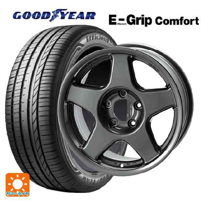 225/55R17 97W グッドイヤー エフィシェントグリップ コンフォート 4×4エンジニアリング ブラッドレーV ガンメタリック 17-7J 国産車用 サマータイヤホイール4本セット