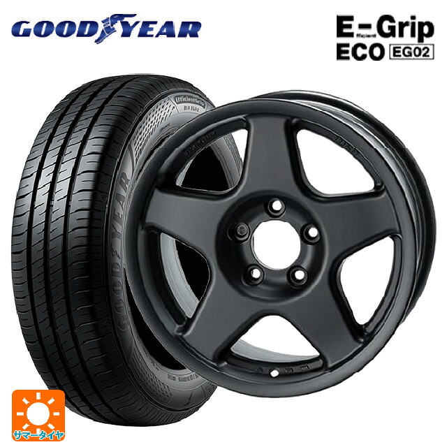 205/60R16 92H グッドイヤー エフィシェントグリップ エコ EG02 4×4エンジニアリング ブラッドレーV マットブラック 16-7J 国産車用 サマータイヤホイール4本セット