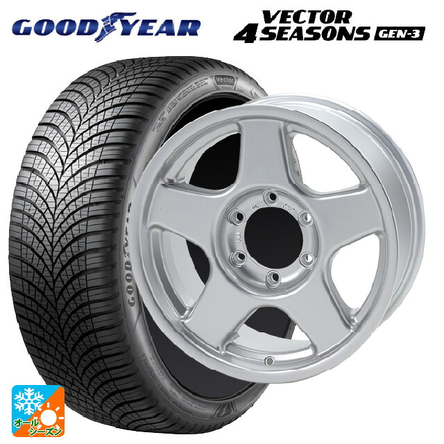 215/65R16 102V XL グッドイヤー ベクター4シーズンズ ジェン3 4×4エンジニアリング ブラッドレーV ブライトシルバー 16-6J 国産車用 オールシーズンタイヤホイール4本セット