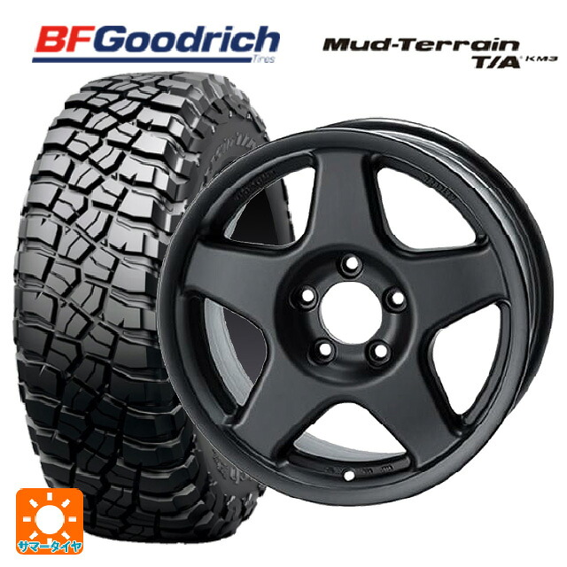 スズキ ジムニーシエラ(74系)用 225/75R16 115/112Q BFグッドリッチ マッドテレーン TA KM3 ブラックレター 正規品 4×4エンジニアリング ブラッドレーV マットブラック 新品サマータイヤホイール 5本セット