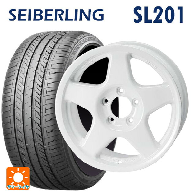 195/55R16 87V セイバーリング セイバーリング SL201(ブリヂストン工場生産） 4×4エンジニアリング ブラッドレーV パールホワイト 16-7J 国産車用 サマータイヤホイール4本セット