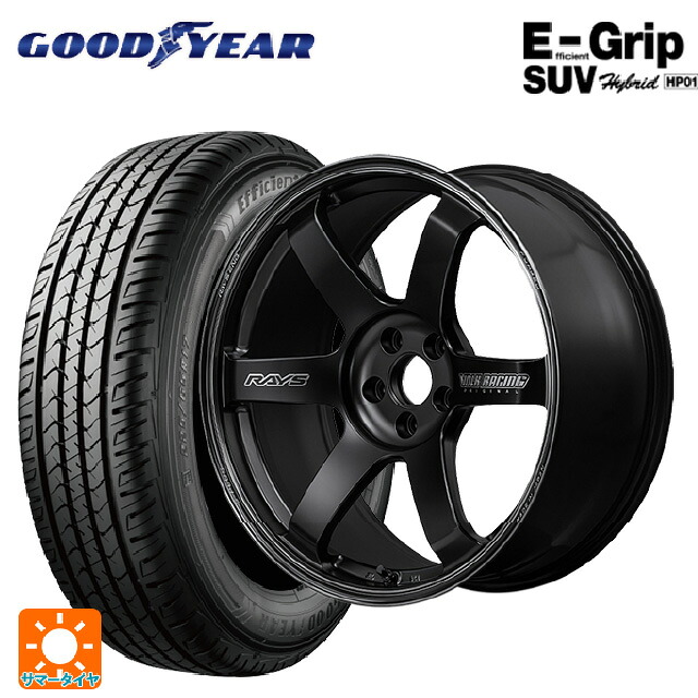 225/65R18 103H グッドイヤー エフィシェントグリップSUV HP01 レイズ ボルクレーシング TE37サーガ S-プラス ブラックシャドー # PH 18-7.5J 国産車用 サマータイヤホイール4本セット