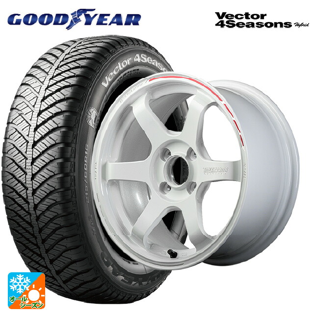 165/65R15 81H グッドイヤー ベクターフォーシーズンズ ハイブリッド レイズ ボルクレーシング TE37ソニック タイムアタックエディション WR 15-5.5J 国産車用 オールシーズンタイヤホイール4本セット
