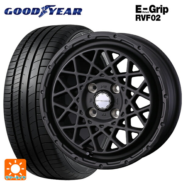 ダイハツ コペン(LA400K)用 165/60R15 77H グッドイヤー エフィシェントグリップ RVF02 ウェッズ マッドヴァンス 09 FULL MAT BLACK 新品サマータイヤホイール 4本セット