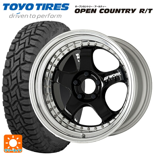 ミツビシ デリカD:5(3DA系)用 225/60R18 100Q トーヨー オープンカントリー RT ホワイトレター ワーク マイスター S1 3ピース BLK 新品サマータイヤホイール 4本セット