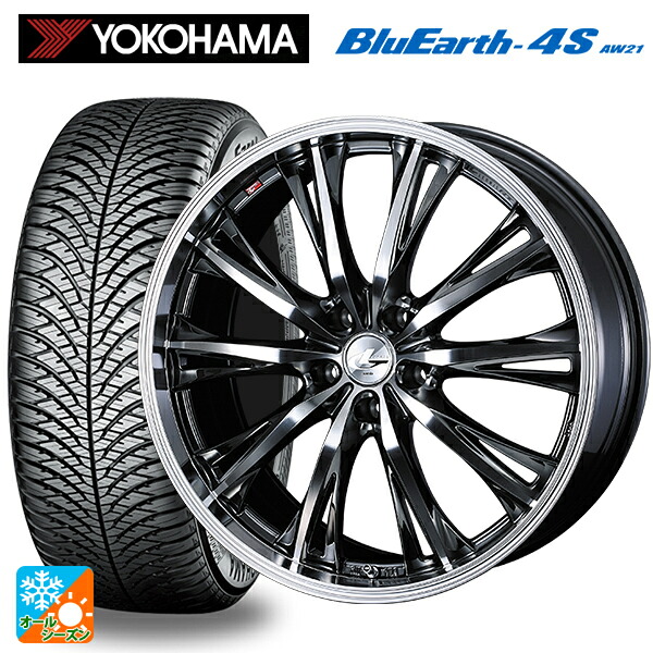 ホンダ ヴェゼル(RV系)用 225/50R18 99W XL ヨコハマ ブルーアース4S AW21 # ウェッズ レオニス RT BMCMC 新品オールシーズンタイヤホイール 4本セット