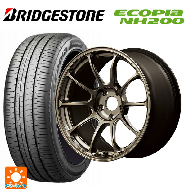 トヨタ ヴォクシー(90系)用 215/45R18 93W XL ブリヂストン エコピア NH200 正規品 レイズ ボルクレーシング ZE40 SZ 新品サマータイヤホイール 4本セット